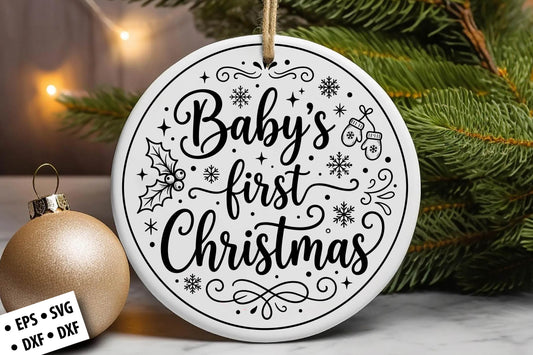 Baby's First Christmas SVG Laser Cut