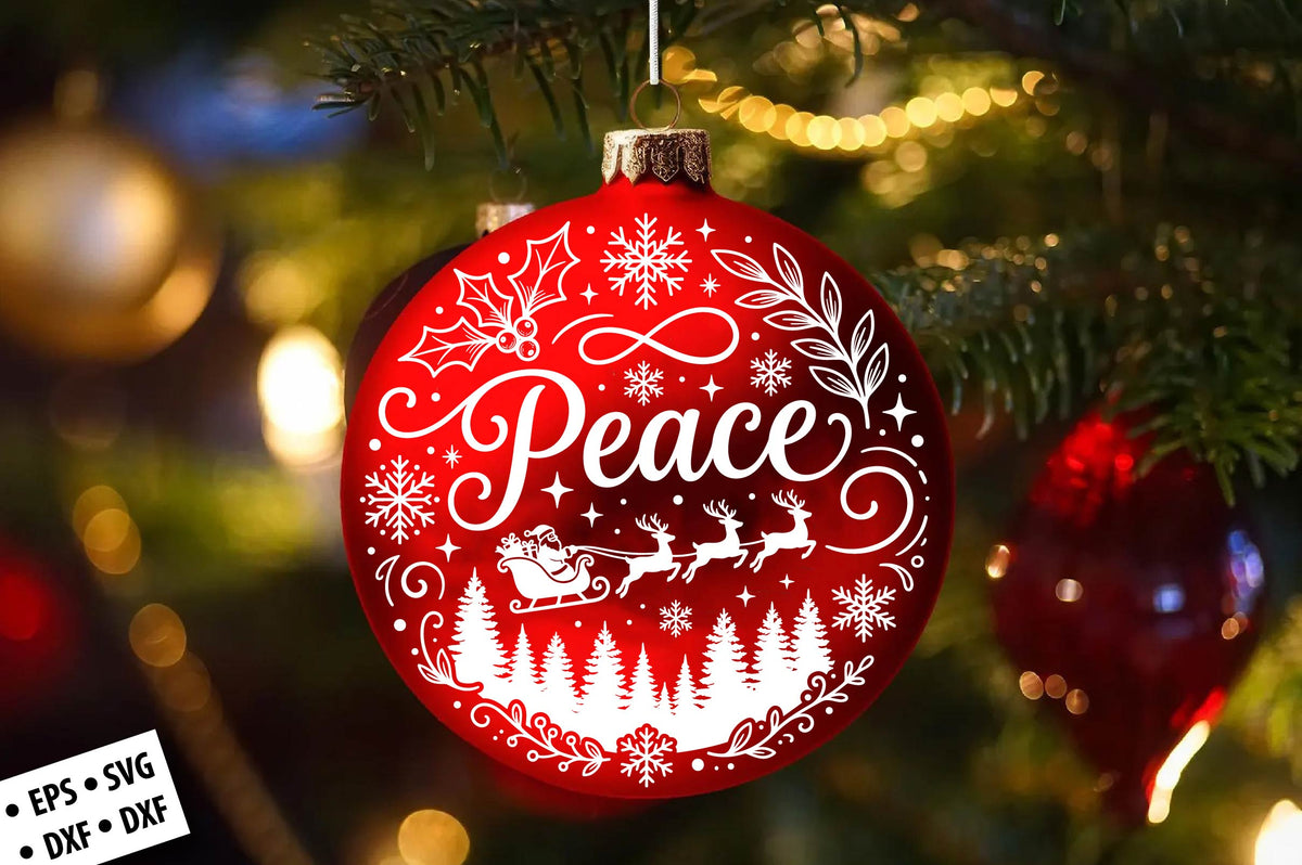 Peace Christmas Ornament SVG Laser Cut