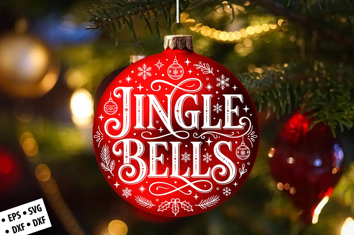 Jingle Bells Christmas Ornament SVG Laser Cut