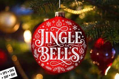 Jingle Bells Christmas Ornament SVG Laser Cut