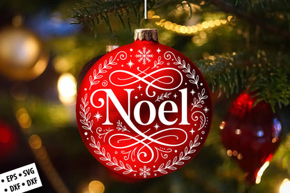 Noel Christmas Ornament SVG Laser Cut