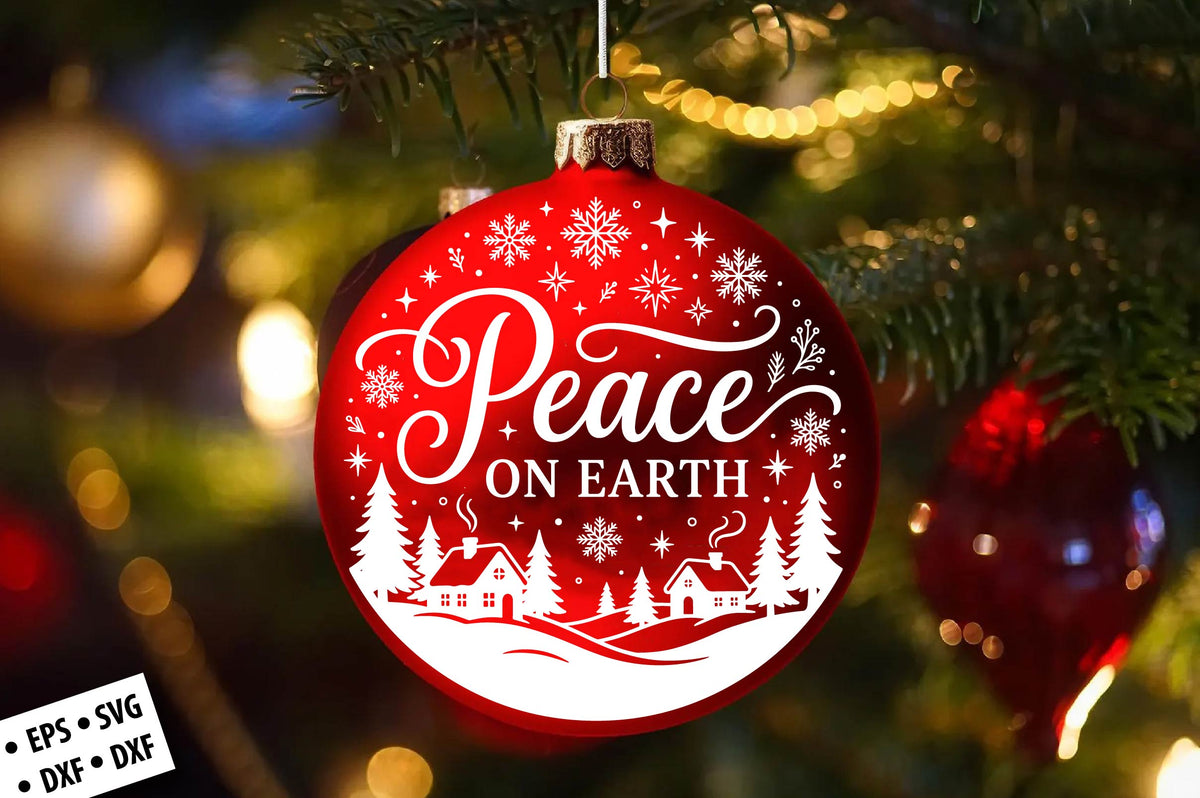 Peace on Earth Christmas SVG Laser Cut