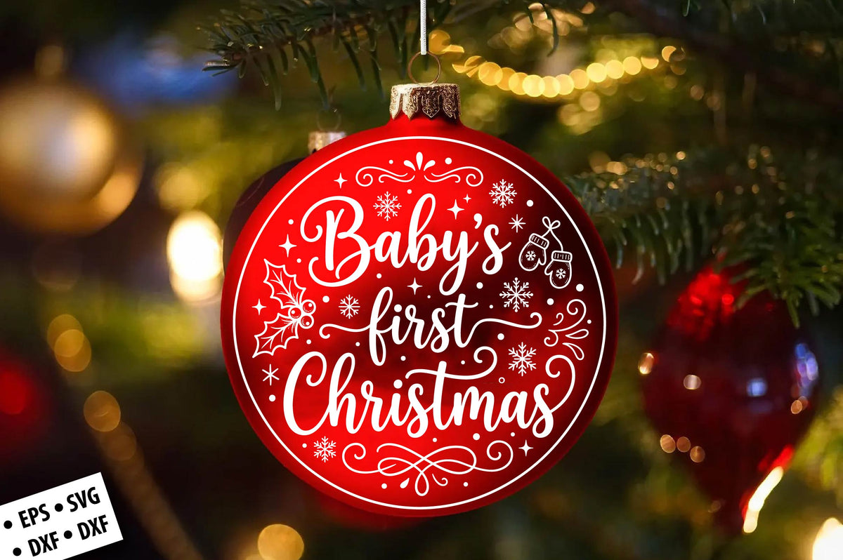 Baby's First Christmas SVG Laser Cut
