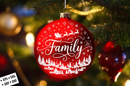 Family Christmas Ornament SVG Laser Cut