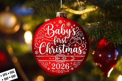 Baby's First Christmas SVG Laser Cut