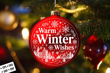 Warm Winter Wishes SVG Laser Cut