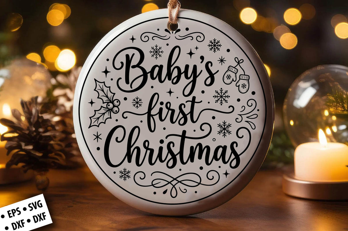 Baby's First Christmas SVG Laser Cut