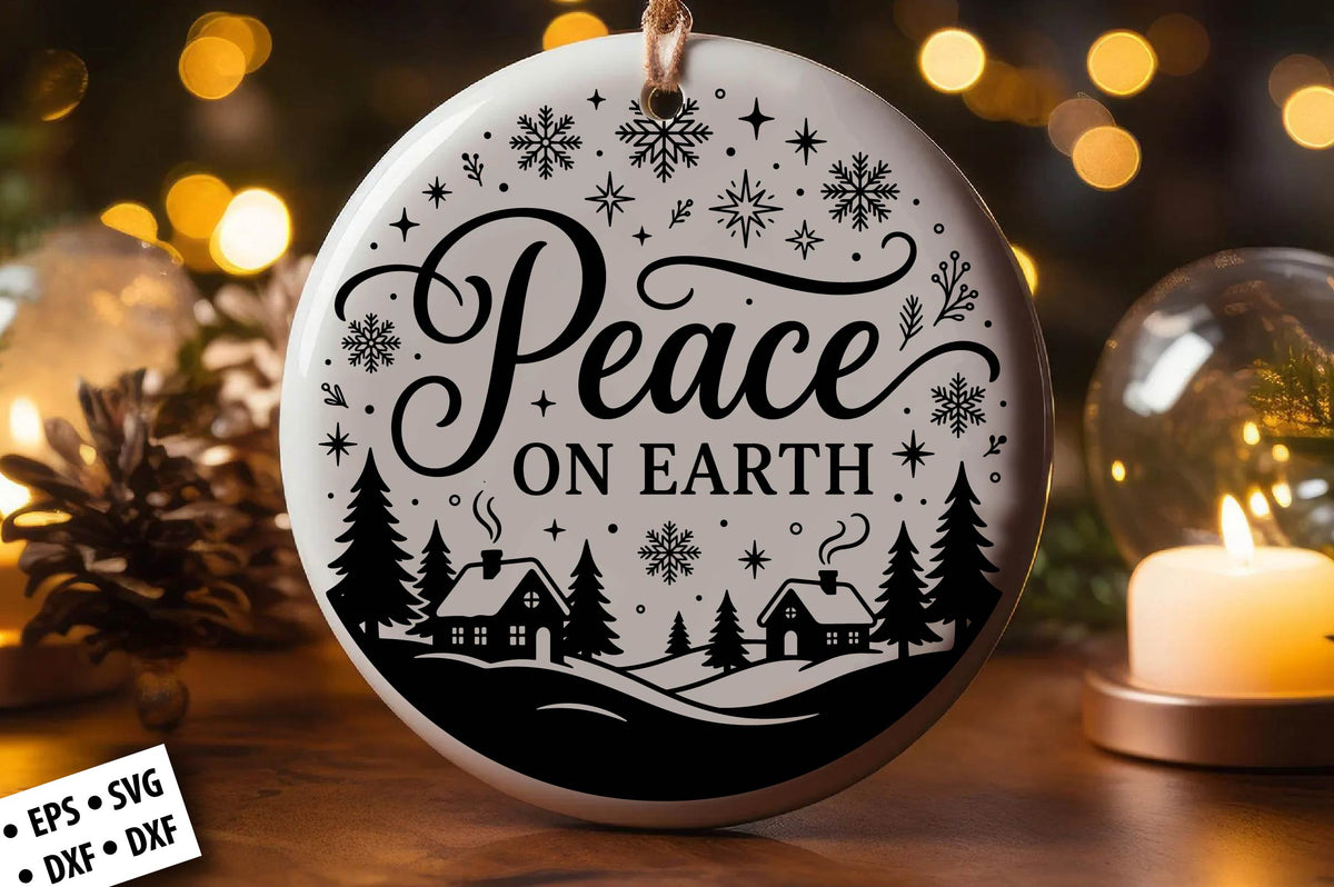 Peace on Earth Christmas SVG Laser Cut