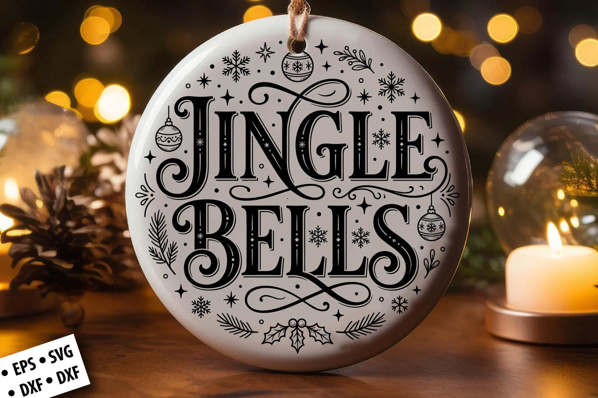 Jingle Bells Christmas Ornament SVG Laser Cut
