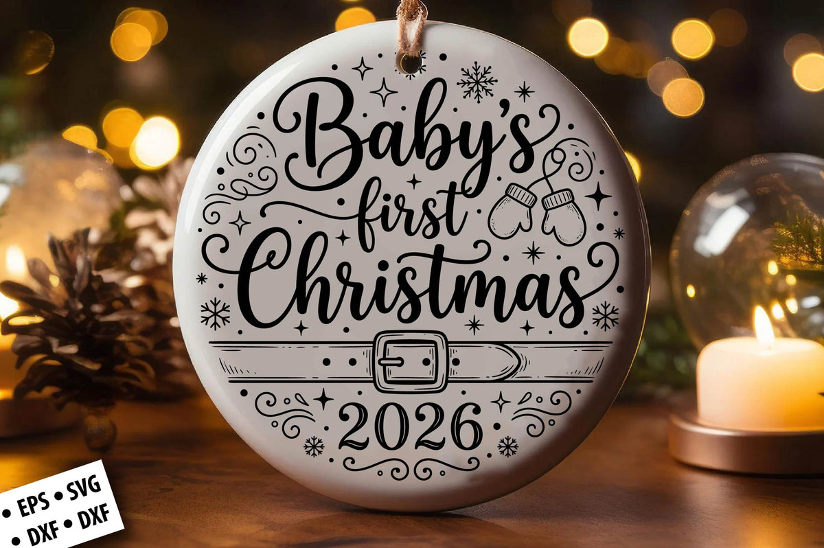 Baby's First Christmas SVG Laser Cut