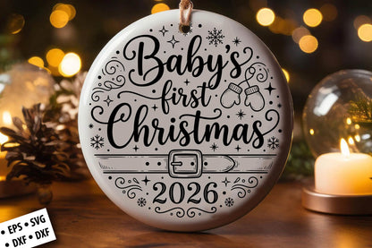 Baby's First Christmas SVG Laser Cut