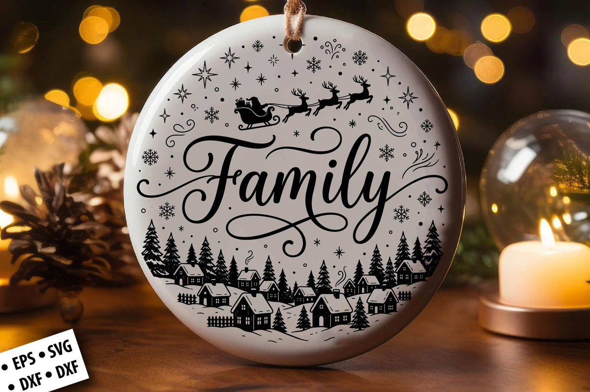 Family Christmas Ornament SVG Laser Cut