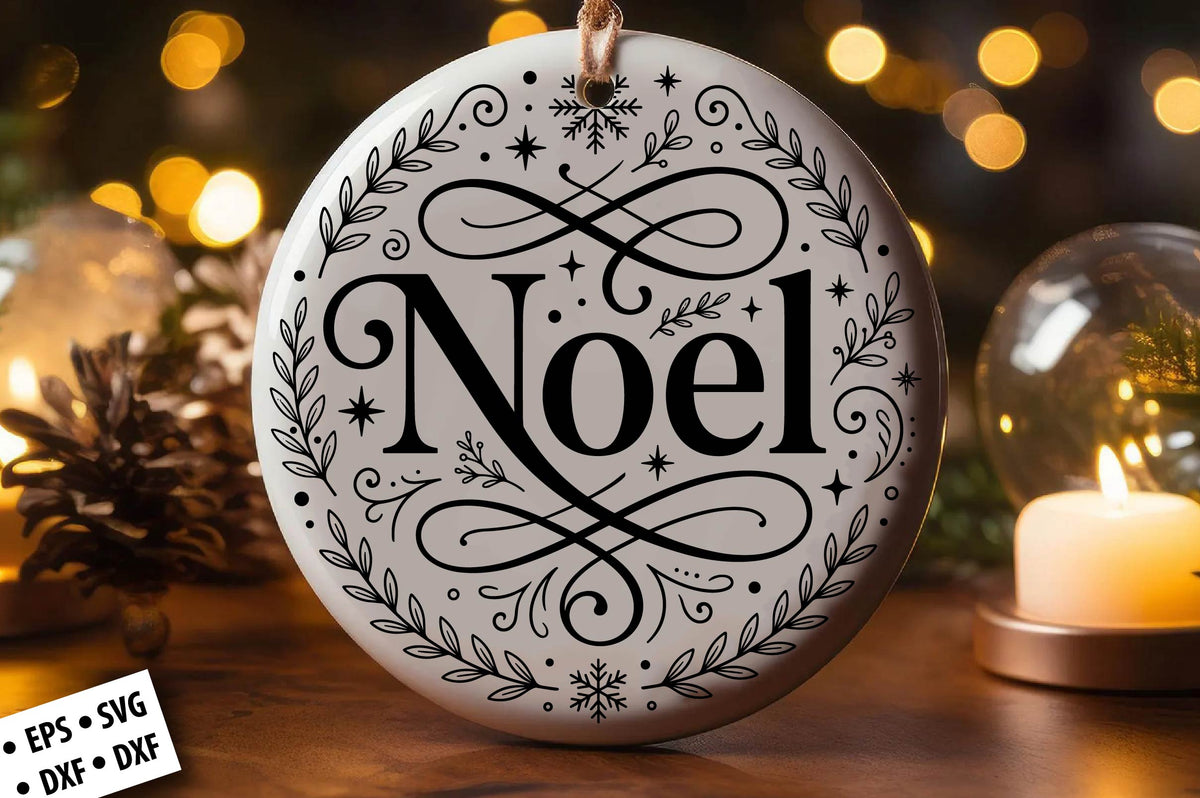 Noel Christmas Ornament SVG Laser Cut