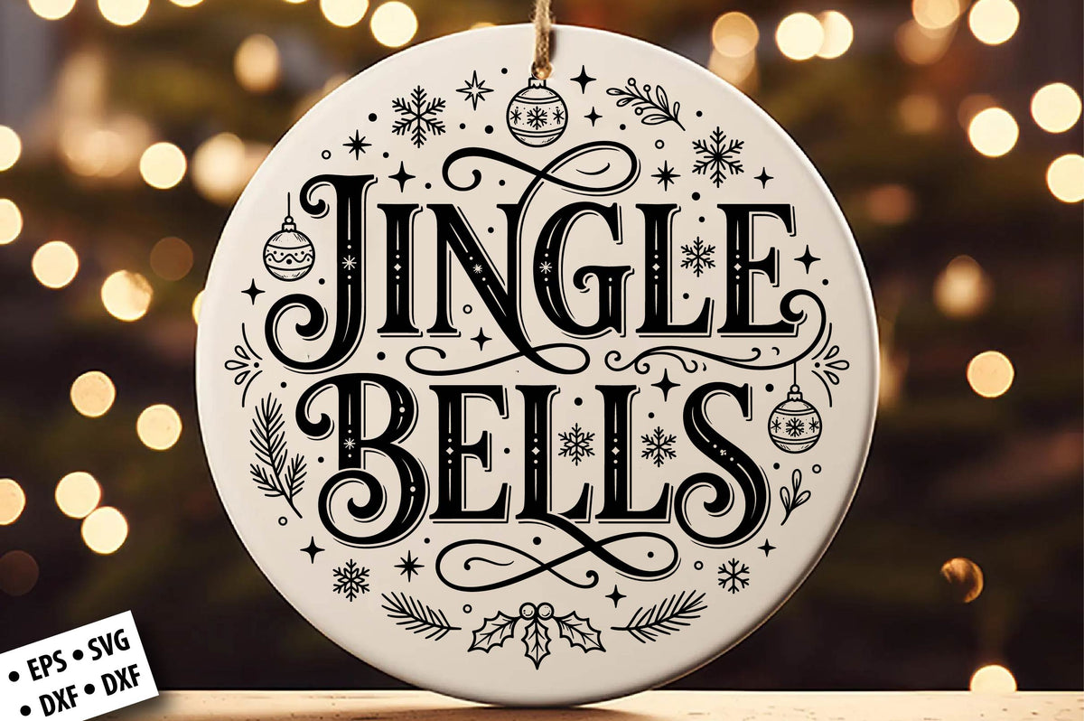 Jingle Bells Christmas Ornament SVG Laser Cut