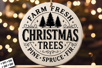 Farm Fresh Christmas Trees SVG Laser Cut