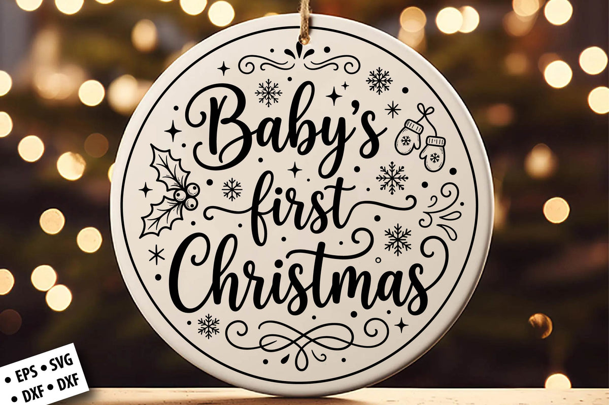 Baby's First Christmas SVG Laser Cut