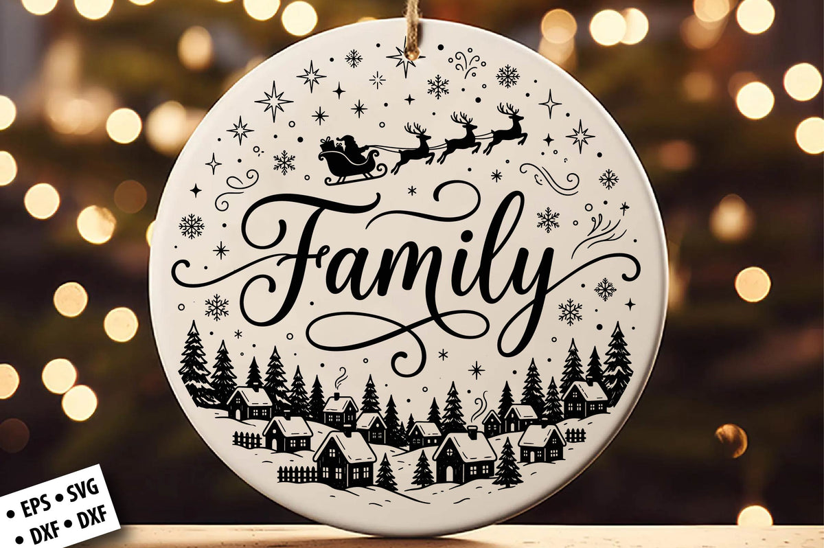 Family Christmas Ornament SVG Laser Cut