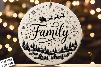 Family Christmas Ornament SVG Laser Cut