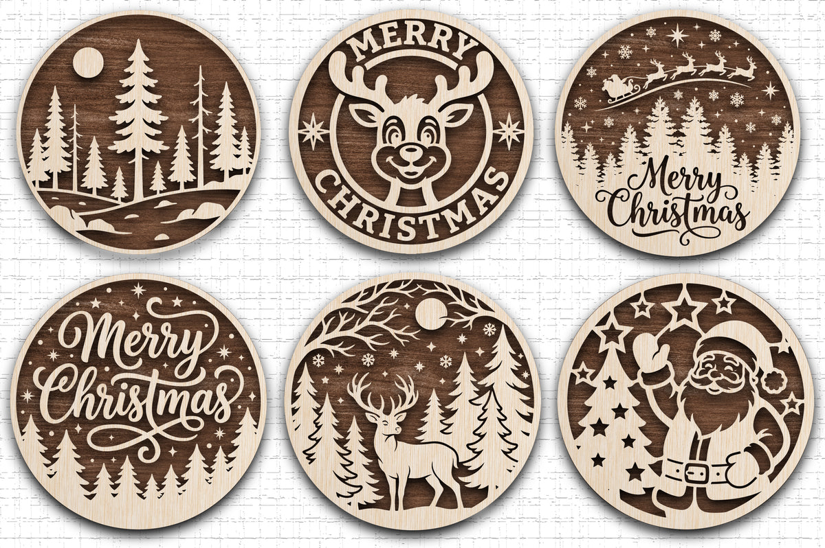 Christmas Santa Sleigh Winter Village SVG