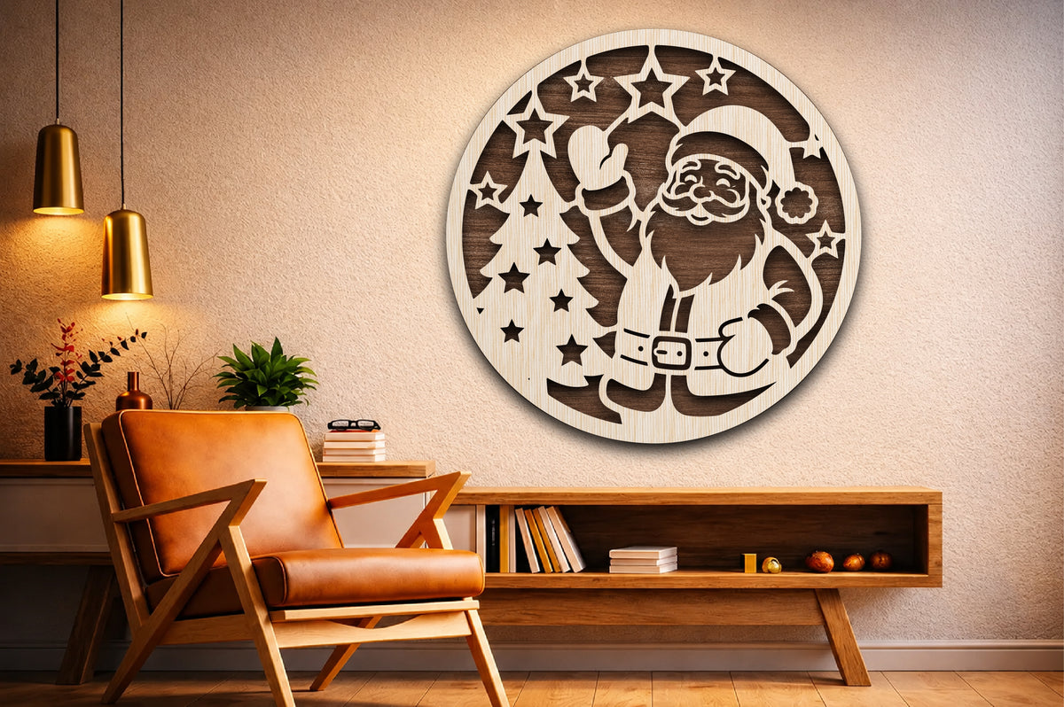 Christmas Santa Sleigh Winter Village SVG
