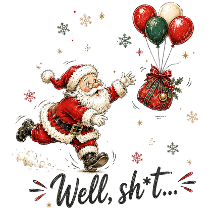 Funny Santa Christmas Gift Balloons PNG