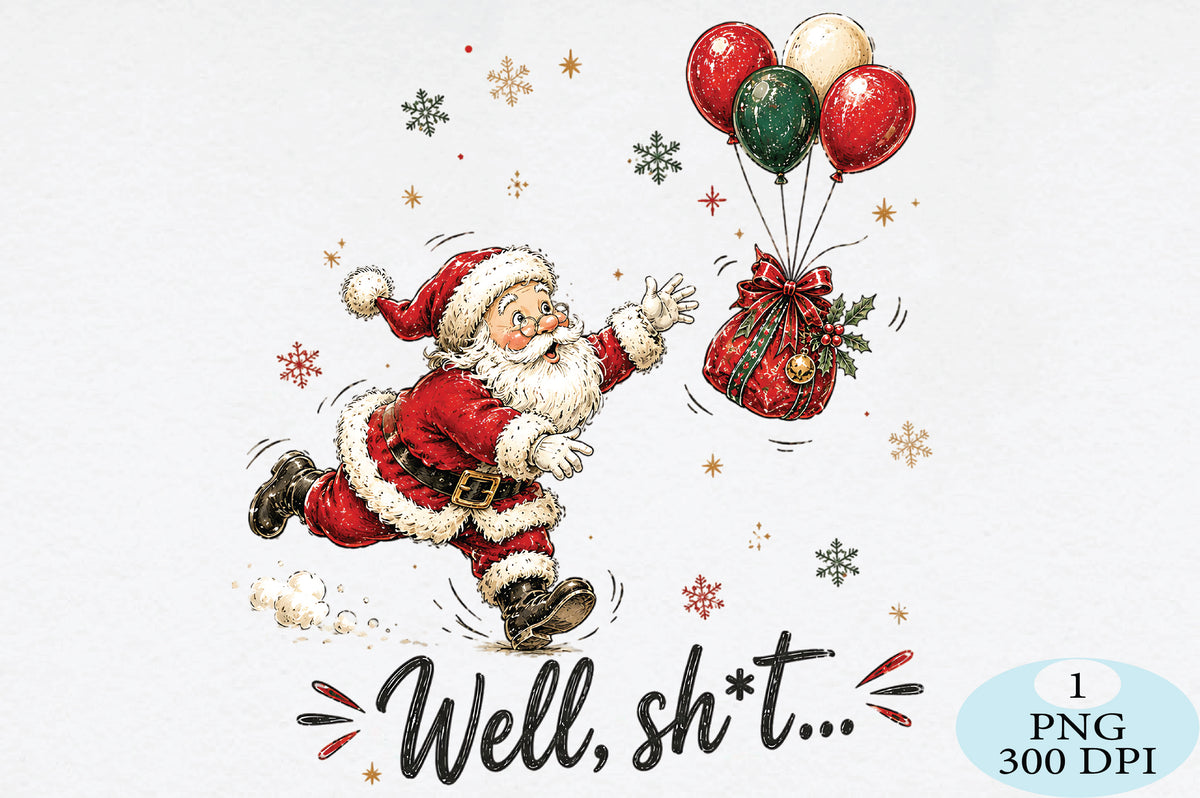 Funny Santa Christmas Gift Balloons PNG