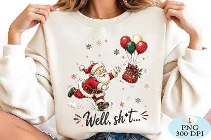 Funny Santa Christmas Gift Balloons PNG