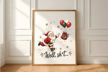 Funny Santa Christmas Gift Balloons PNG