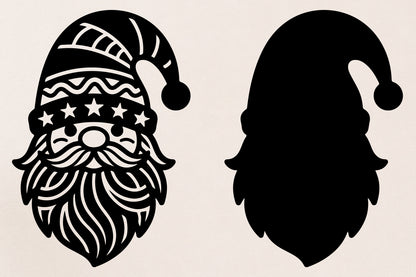 Christmas Santa Claus Face Laser Cut SVG, Santa Face Cut File, Christmas Santa SVG, Holiday Decor Laser Cut Design