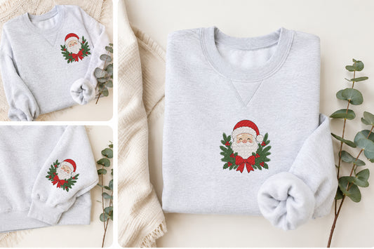 Santa Face Wreath Embroidery