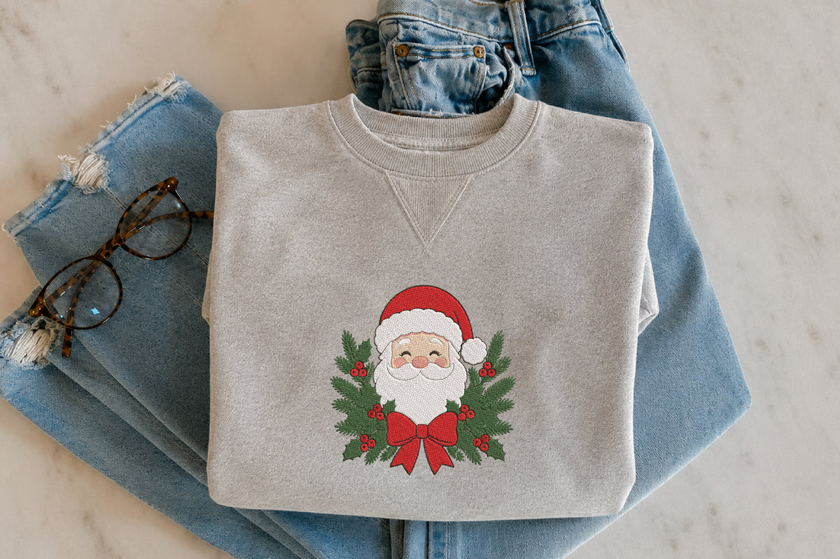 Santa Face Wreath Embroidery