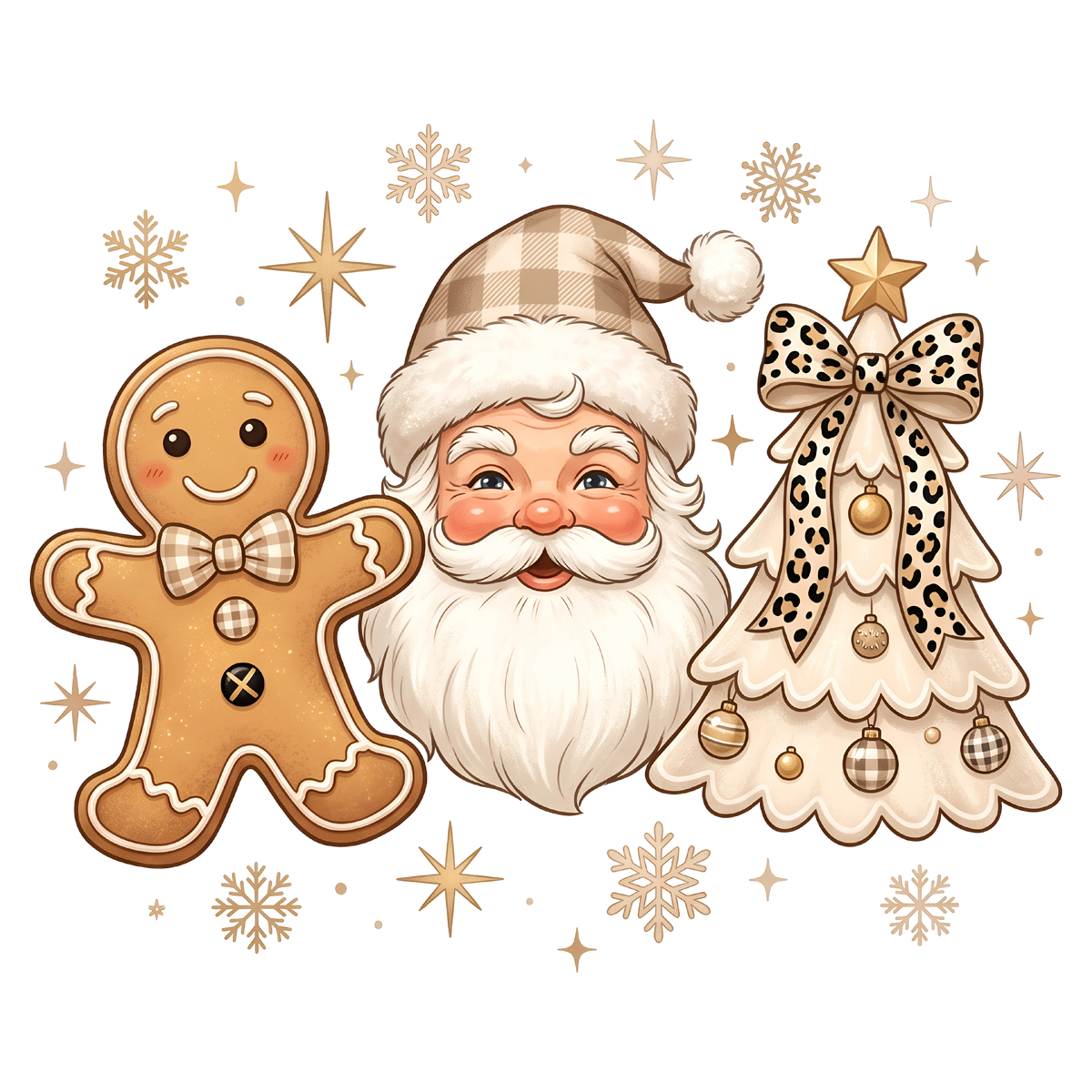 Christmas Santa Gingerbread Coquette PNG