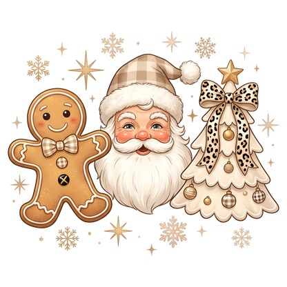 Christmas Santa Gingerbread Coquette PNG