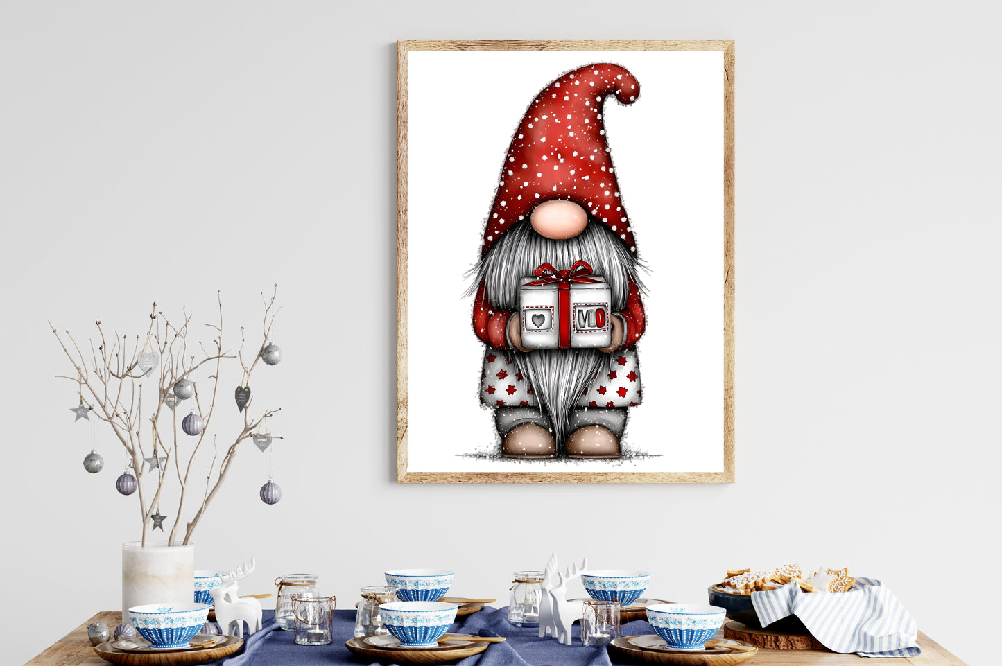 Christmas Santa Gnome Clipart PNG Sublimation