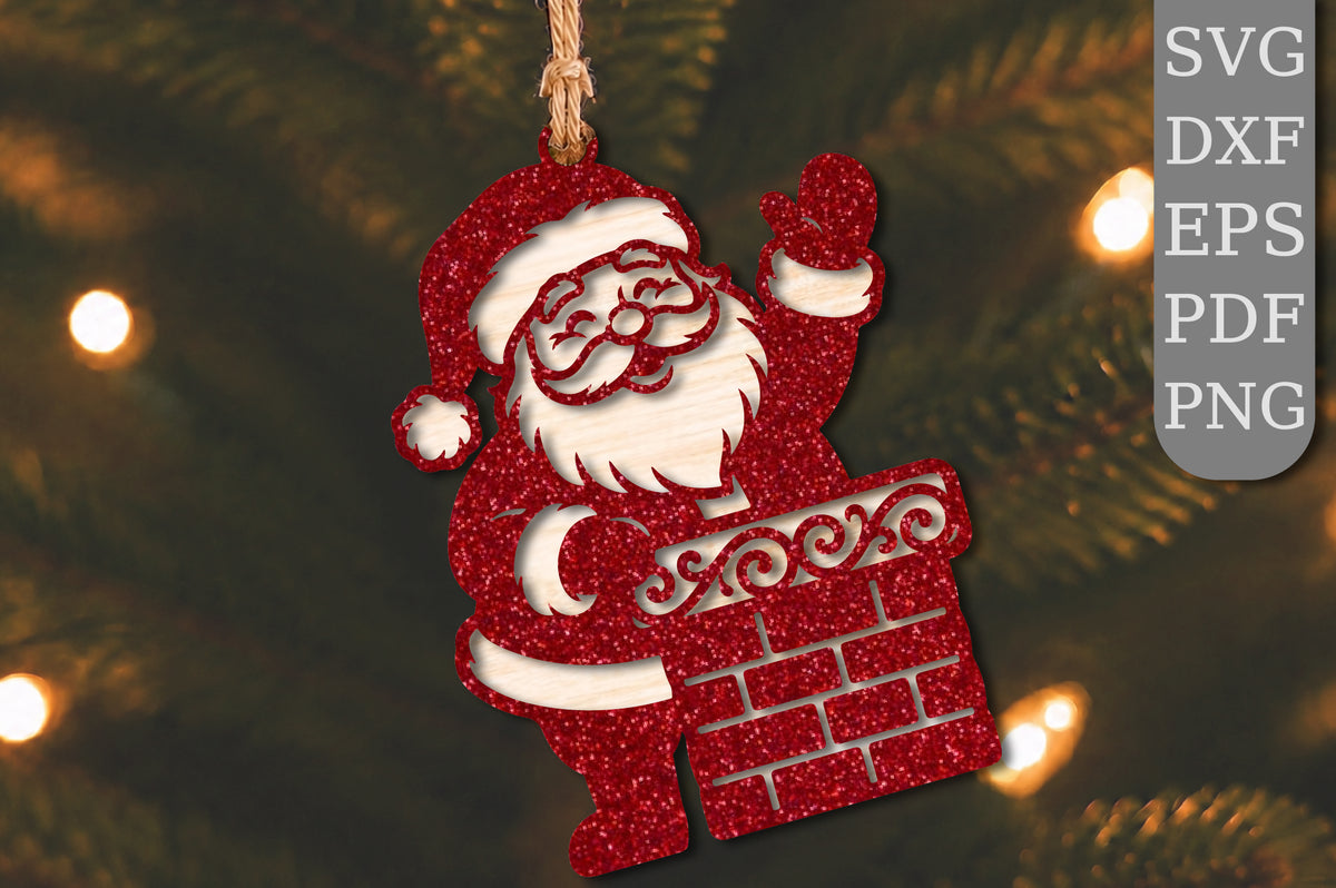 Christmas Santa Laser Cut SVG | Santa Claus Ornament