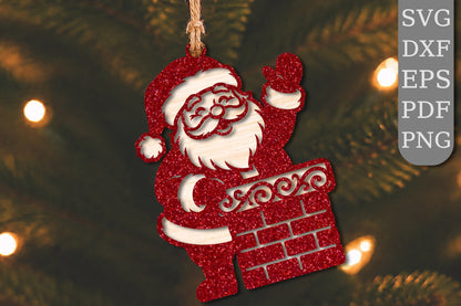 Christmas Santa Laser Cut SVG | Santa Claus Ornament
