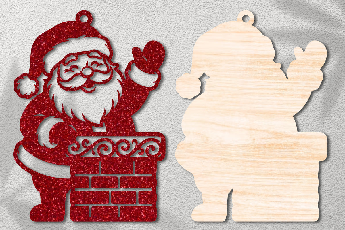 Christmas Santa Laser Cut SVG | Santa Claus Ornament