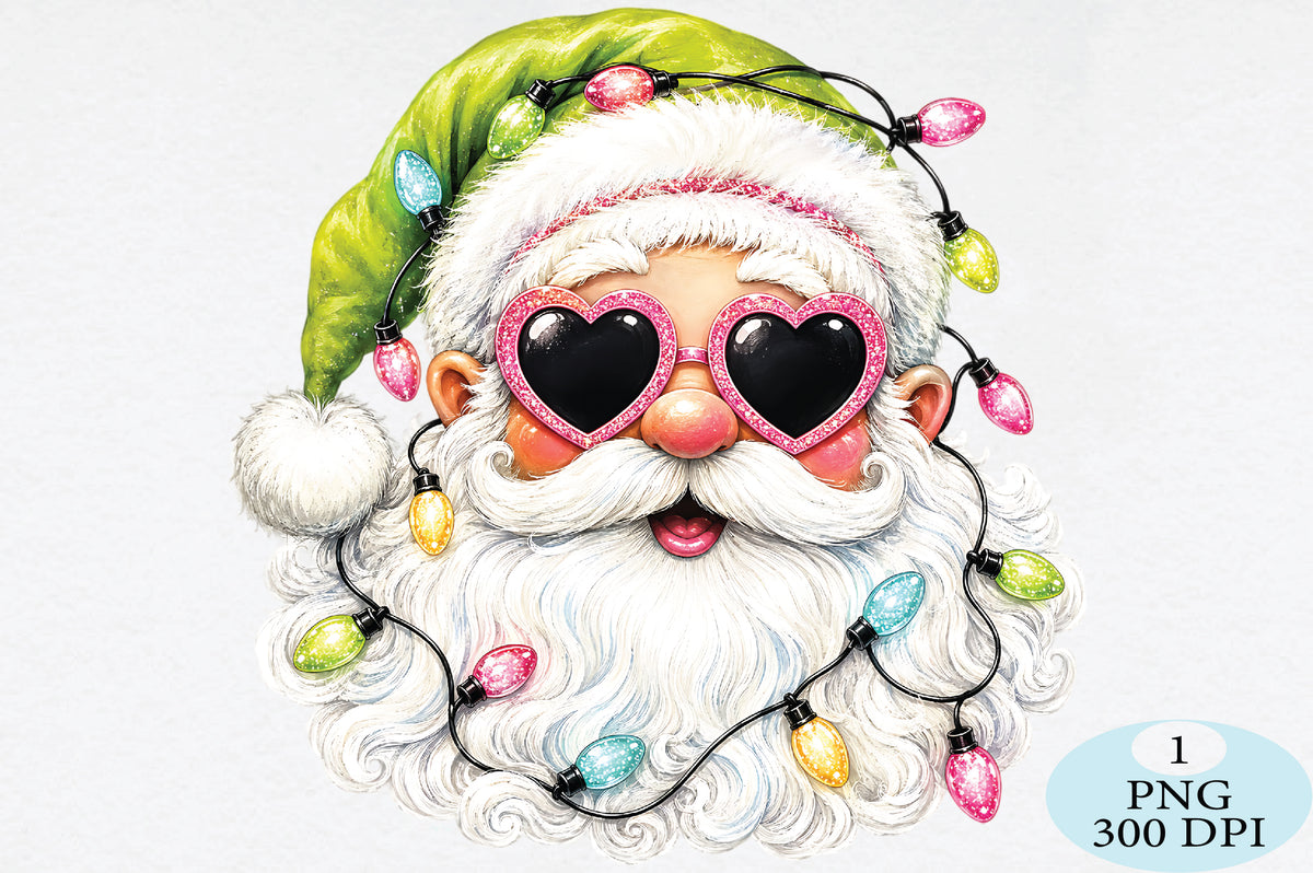 Christmas Santa Lights PNG