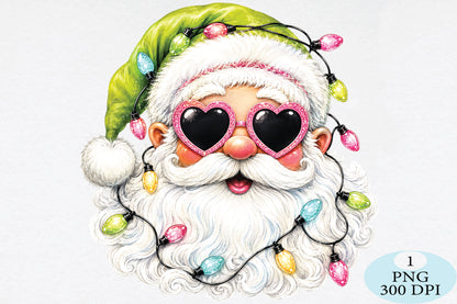 Christmas Santa Lights PNG