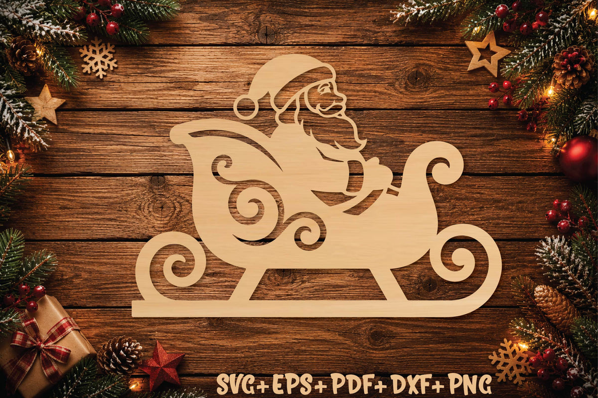 Christmas Santa Sleigh SVG
