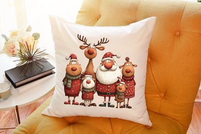 Christmas Santa Reindeer Watercolor Clipart PNG Bundle