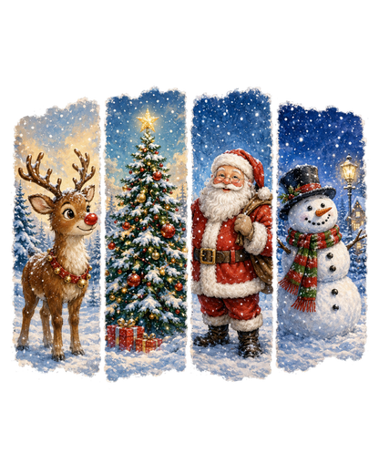 Christmas Santa Reindeer Snowman Christmas Tree Winter PNG