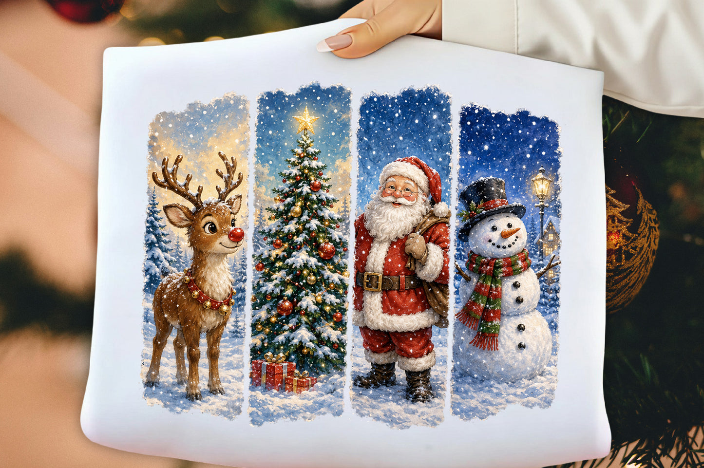 Christmas Santa Reindeer Snowman Christmas Tree Winter PNG