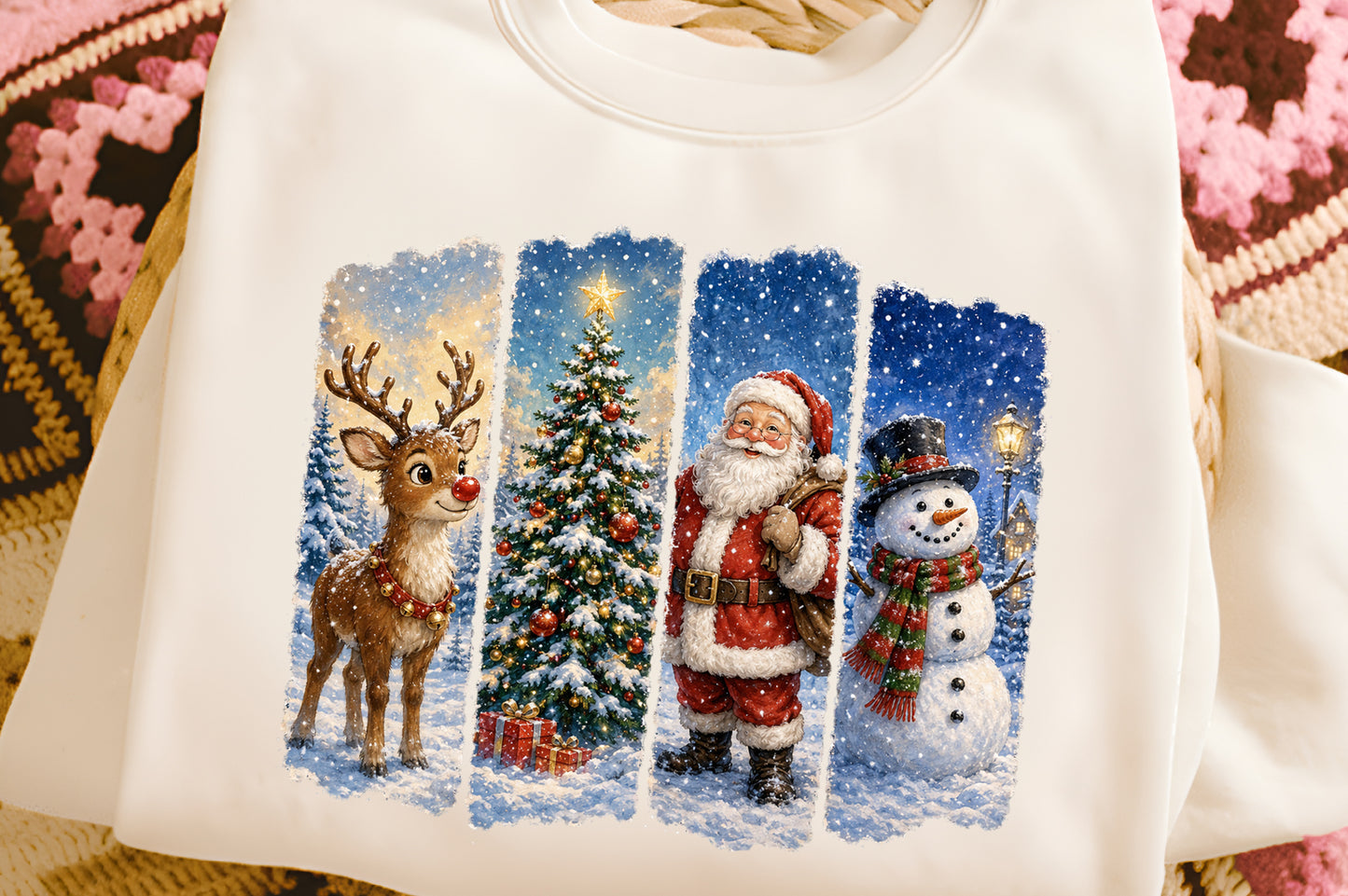 Christmas Santa Reindeer Snowman Christmas Tree Winter PNG