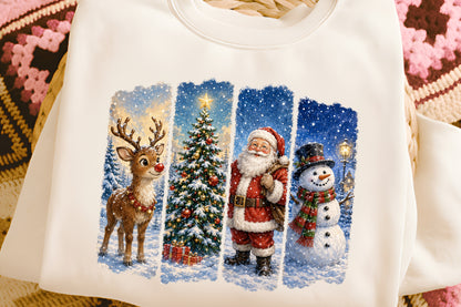 Christmas Santa Reindeer Snowman Christmas Tree Winter PNG