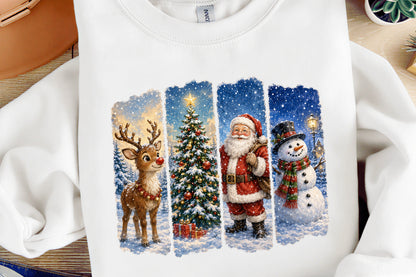 Christmas Santa Reindeer Snowman Christmas Tree Winter PNG