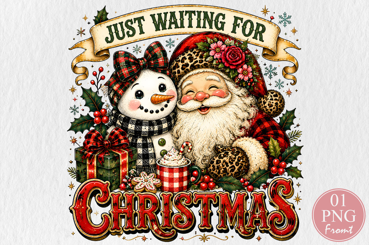 Christmas Santa and Snowman PNG Cute Holiday Design