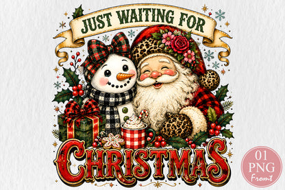 Christmas Santa and Snowman PNG Cute Holiday Design