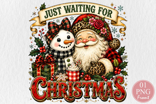 Christmas Santa and Snowman PNG Cute Holiday Design