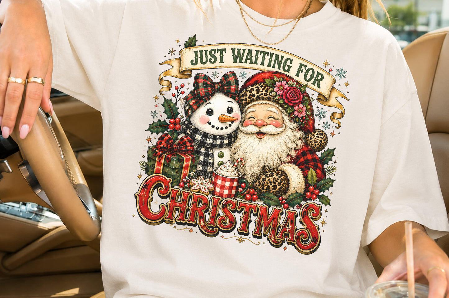 Christmas Santa and Snowman PNG Cute Holiday Design
